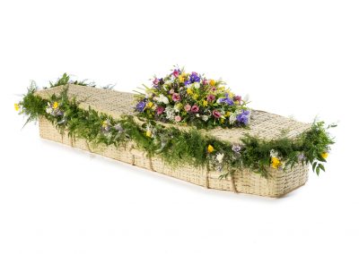 Traditional Bamboo Casket with garland